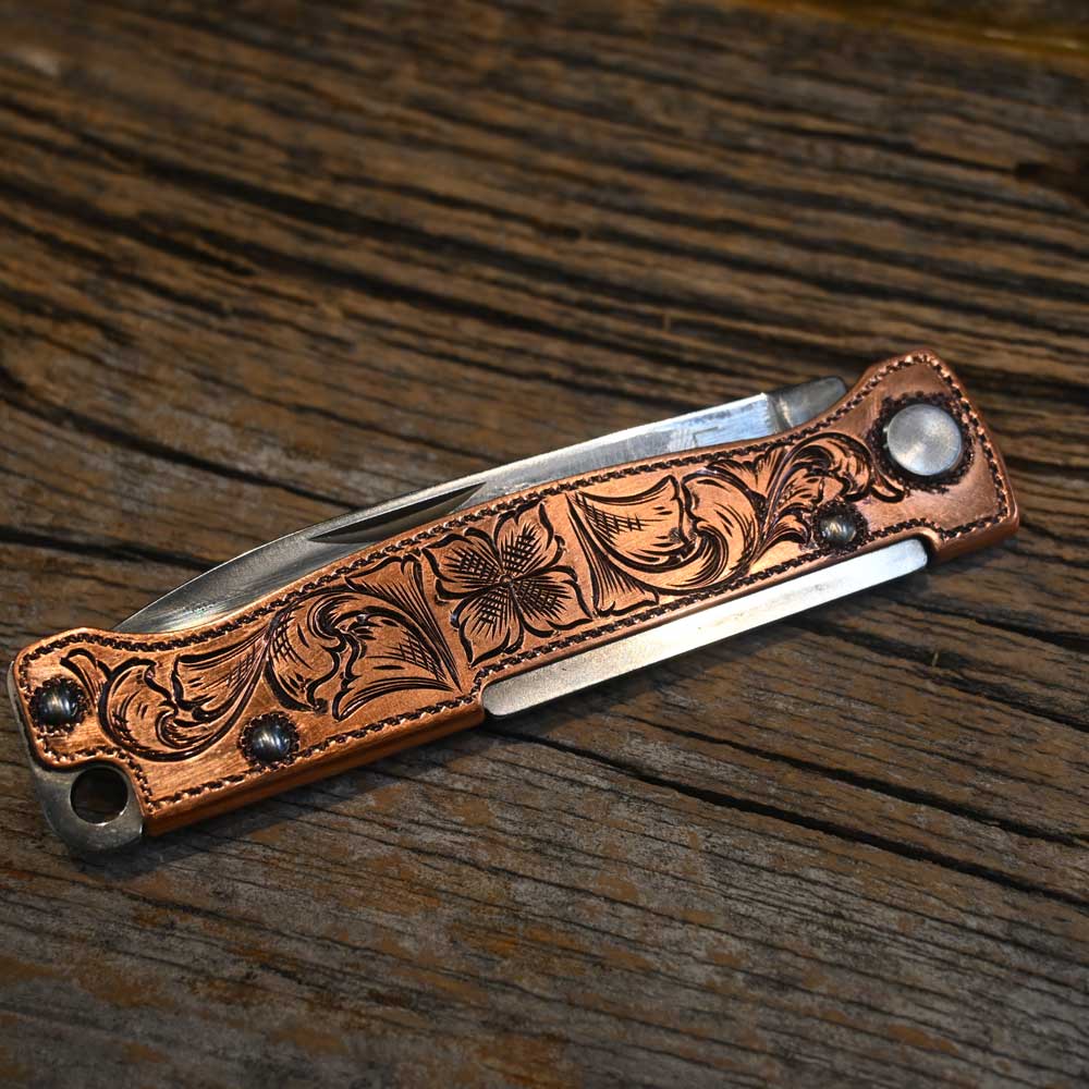 Hand Engraved Copper Knife by LUKE SPRABERRY AAHT118