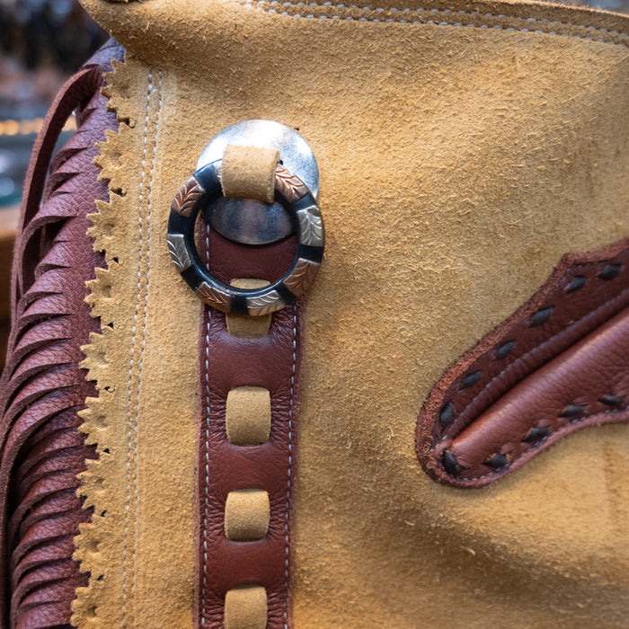Handmade Tan Roughout Crossbody Chap Purse WOMEN - Accessories - Handbags Teskey's