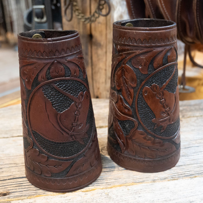 1930's C.F.C - U.S.F Leather Cowboy Cuffs
