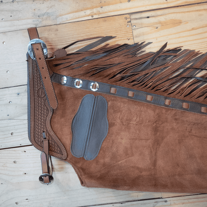 Teskey's XL Roughout Buckskin Versatility Chaps 1869