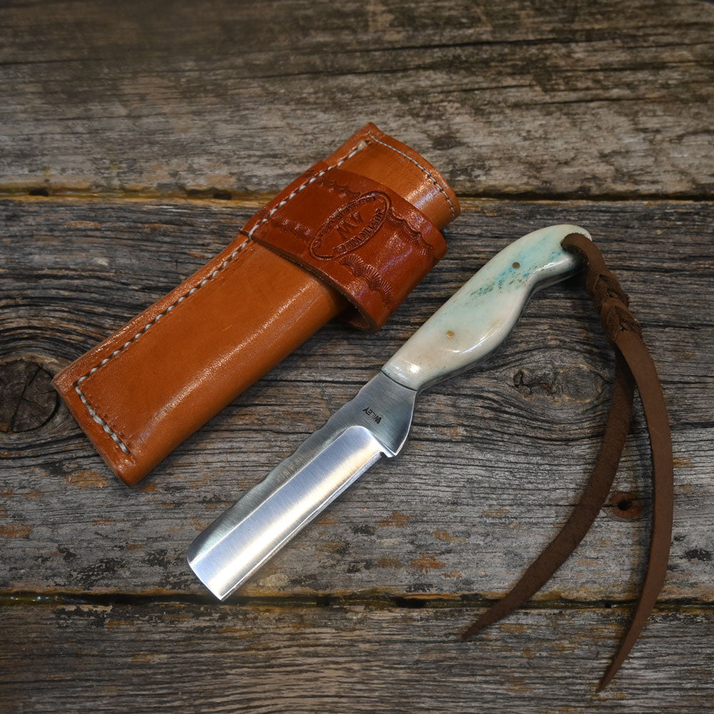 Justin Wiley Handmade Castration Knife with Leather Sheath WK007 Knives Justin Wiley   