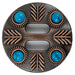 Feathered Turquiose Slotted Concho Tack - Conchos & Hardware MISC   
