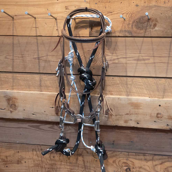 CHS Solid Port Gag Martingale Rig Tack - Training Cow Horse Supply