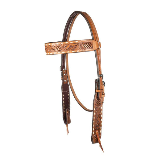Teskey's Floral Tooling Browband Headstall Tack - Headstalls Teskey's   