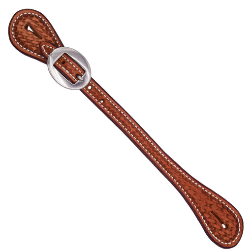 Teskey's Basketweave Straight Spur Straps Tack - Spur Straps Teskey's Light Oil