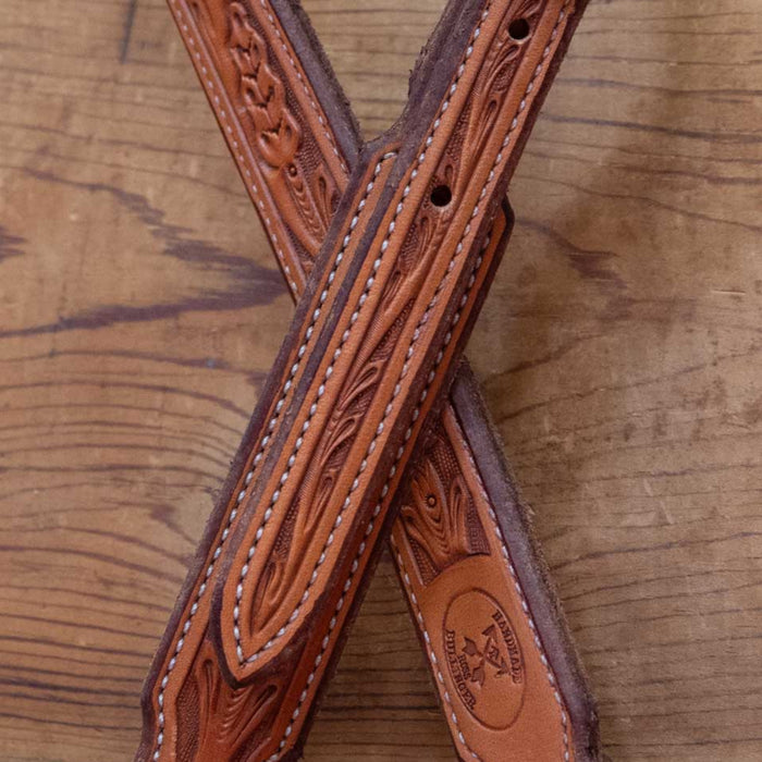 Ross Bullinger 5/8" Poinsettia Tooled Headstall