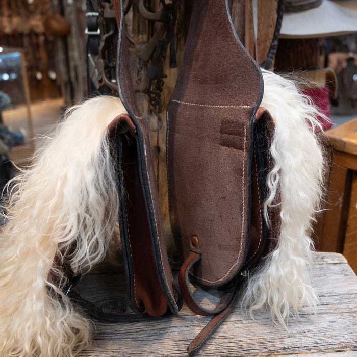 Vintage tooled White Saddle bags by John Clark Shakopee Minn. great condition