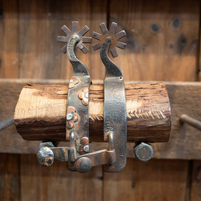 Silver & Copper Mounted 8pt. Spurs Tack - Spurs MISC