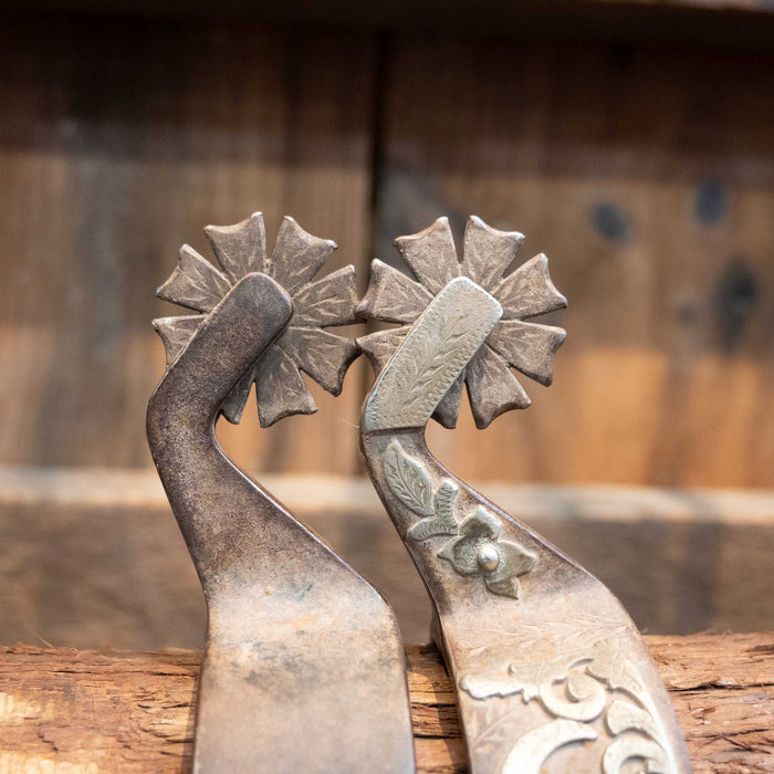 Garren Silver Mounted 8pt. Spurs Tack - Spurs Damon Garren
