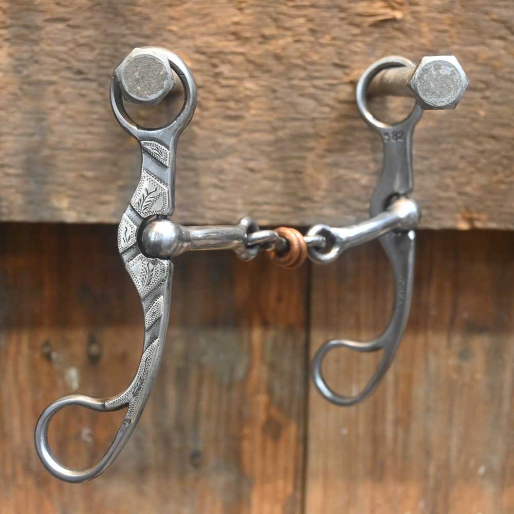 David Farkas Silver Mounted Smooth with Dogbone and Copper Rings Bit TI1074 Tack - Bits David Farkas   