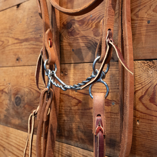 CHS Mormon Twisted Snaffle Bridle Rig Tack - Training Cow Horse Supply
