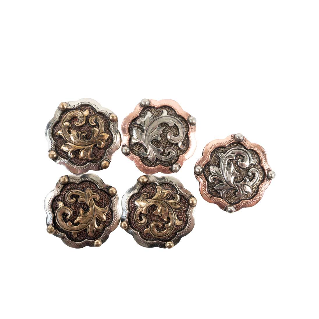 New Floral Set Of 5 1" Conchos Sale Barn MISC   