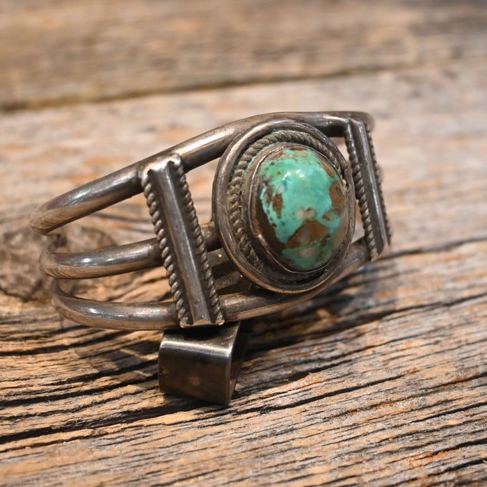 Mark Begay Vintage Silver Bracelet w/Turquoise Collectibles Mark Begay