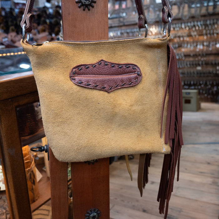 Handmade Tan Roughout Crossbody Chap Purse WOMEN - Accessories - Handbags Teskey's