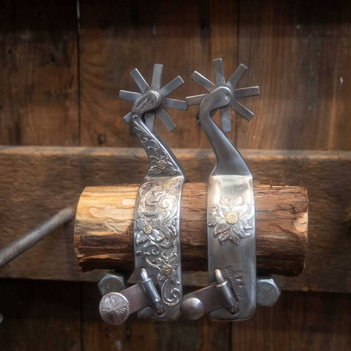 Kamphaus Silver Mounted 8 pt. Spurs Tack - Spurs Kamphaus