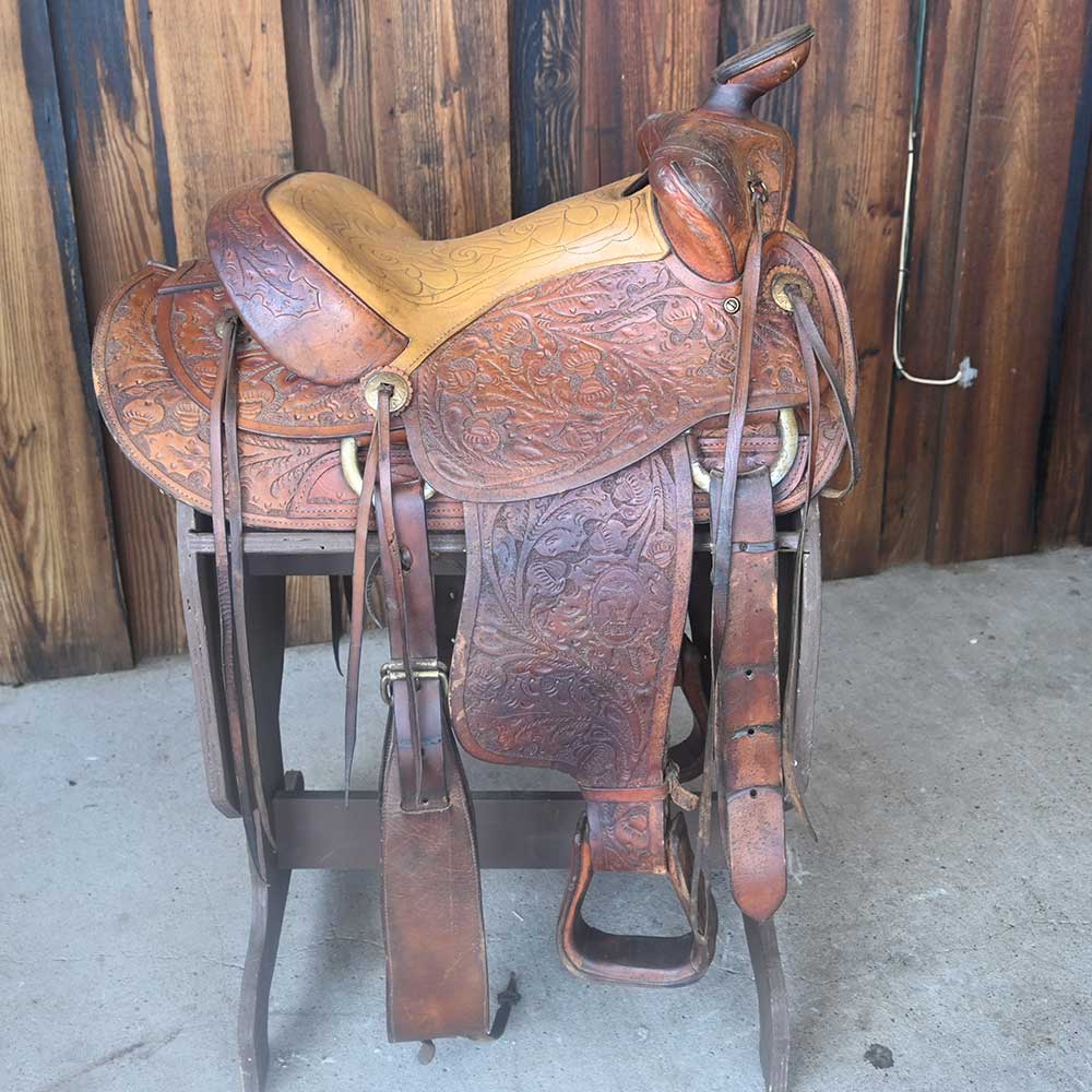 Vintage 1940's Western Saddle handmade by  Schoellkoph Co. "Jumbo" - Western Decor  _CA825 Collectibles Schoellkopf   