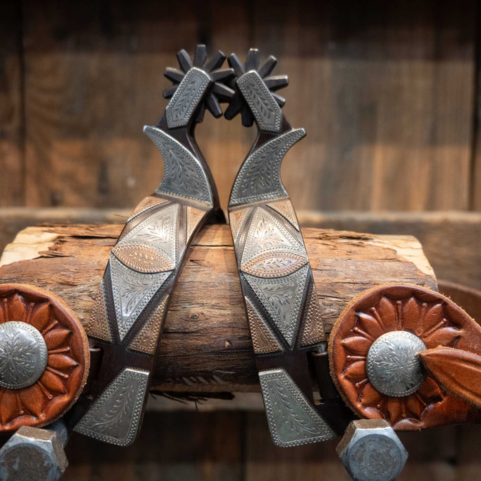 Randy Butters #1372 Silver & Copper Spurs Tack - Spurs Randy Butters