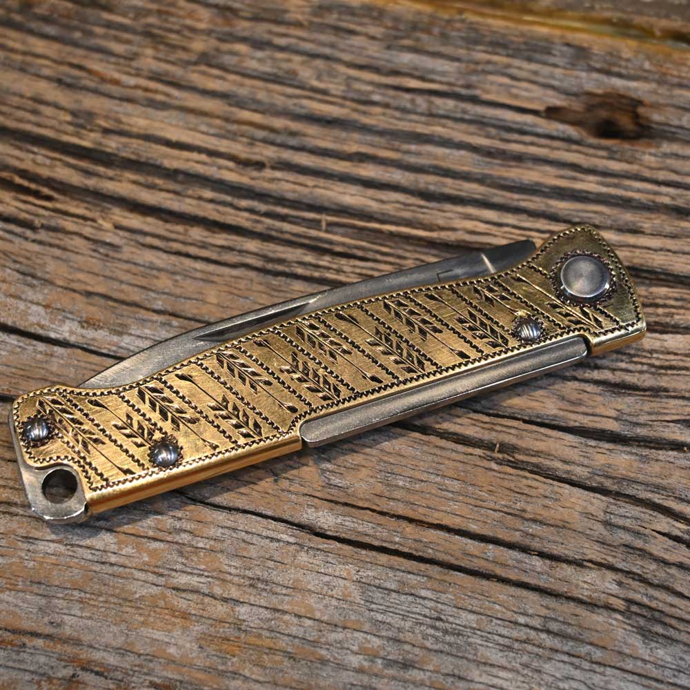 Luke Spraberry Hand Engraved Brass Knife Knives Luke Spraberry