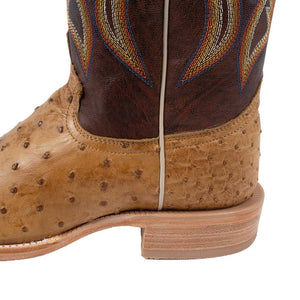 R. Watson Men's Antique Saddle Full Quill Ostrich Boot - TESKEY'S EXCLUSIVE MEN - Footwear - Exotic Western Boots R Watson   