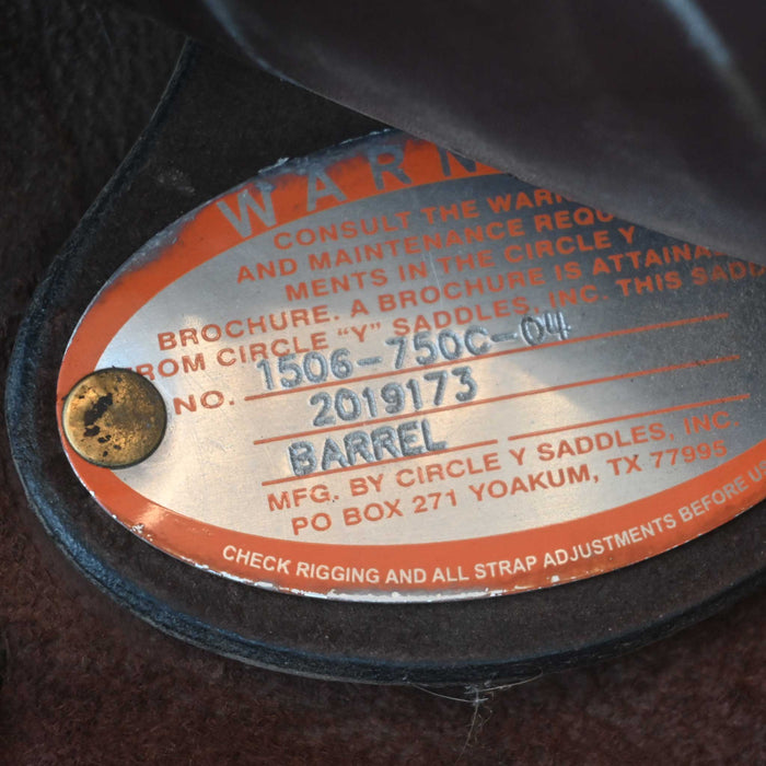15" USED CIRCLE Y KELLY KAMINSKI BARREL SADDLE Saddles - Used Circle Y Saddlery