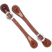 Teskey's Basketweave Spur Straps w/Rawhide Tack - Spur Straps Teskey's