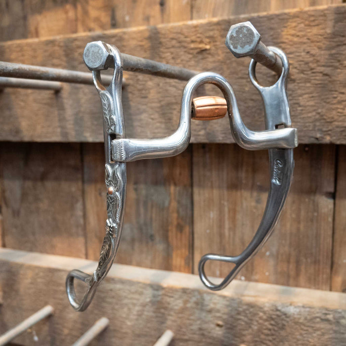 Cutrell Solid Medium Port Bit w/Copper Roller