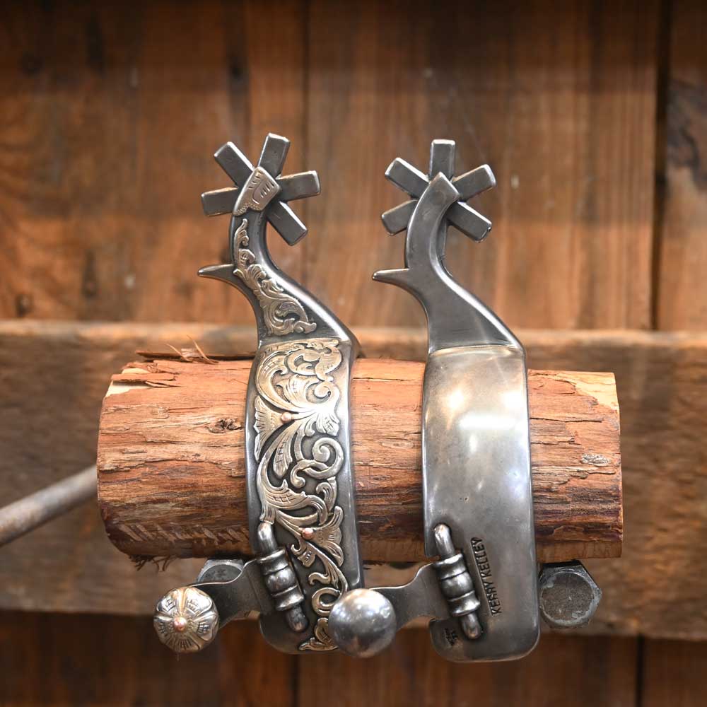 Kerry Kelley Silver Mounted Spurs - SPUR858 Tack - Spurs Kerry Kelley