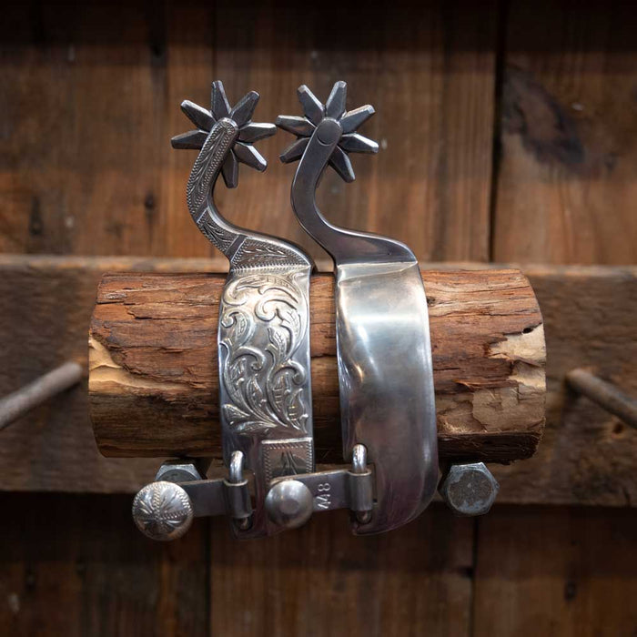 Brandon Bradley Silver Mounted 8 Pt. Spurs