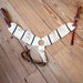 Handmade White Striped 3pc Breast Collar Tack - Breast Collars Iron Horse Head Brand