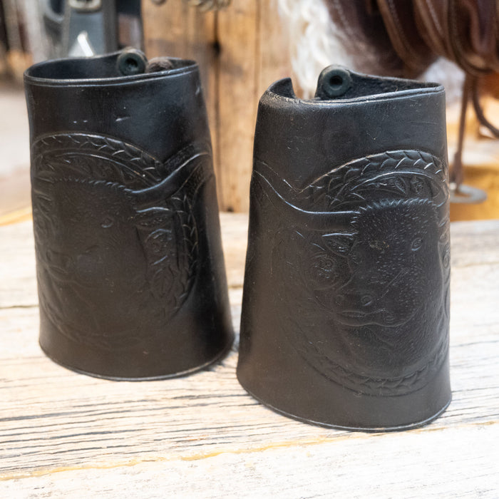 Black Tooled Hereford Cowboy Cuffs