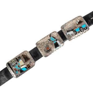 Zuni Inlay Vintage Storyteller Belt WOMEN - Accessories - Belts TESKEY'S   