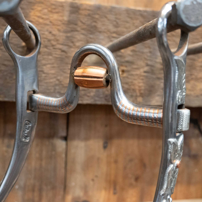 Cutrell Solid Medium Port Bit w/Copper Roller