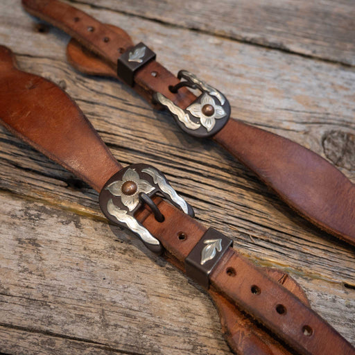 Teskey's Spur Straps w/ Floral Buckles Tack - Spur Straps Teskey's