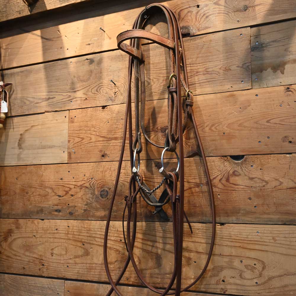 Bridle Rig - D-Ring Twisted Wire Snaffle Bit - RIG461 Tack - Rigs Teskey's   