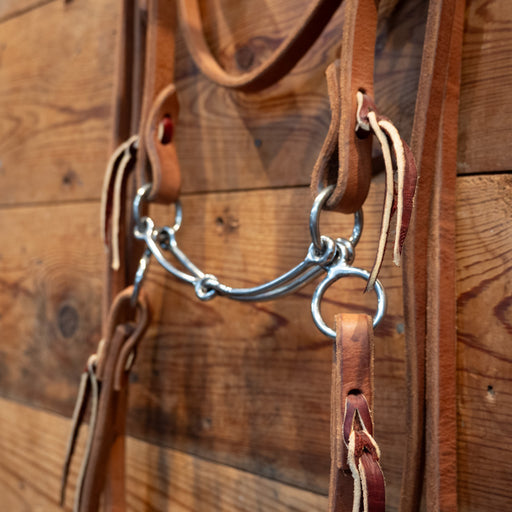CHS Mormon Snaffle Bridle Rig Tack - Training Cow Horse Supply