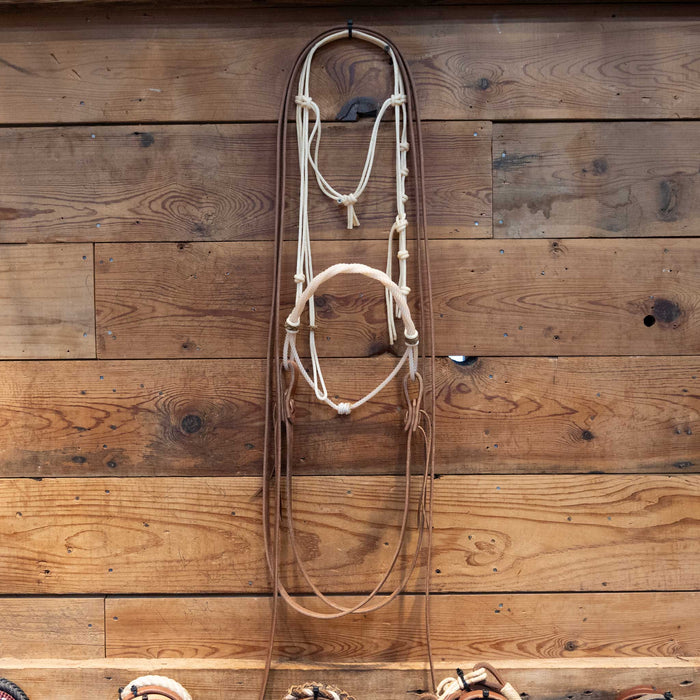 Lariat Bosal Set-Up w/Leather Split Reins