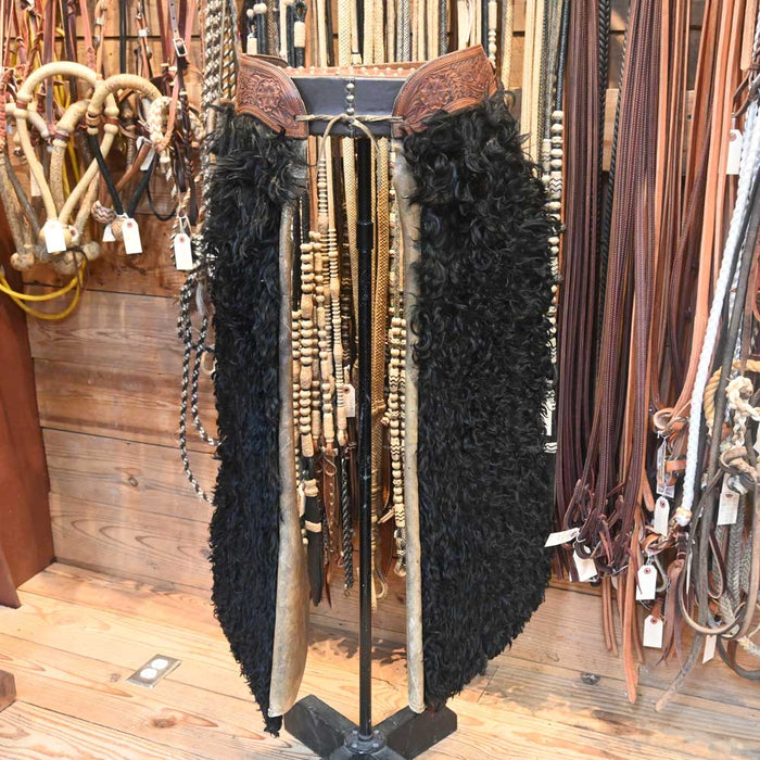 Visalia Stock Vintage Angora Bell Chaps Tack - Chaps & Chinks Visalia Stock Saddle Co.