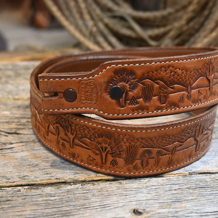 Bohlin Vintage 40" Tooled Leather Belt Collectibles Bohlin