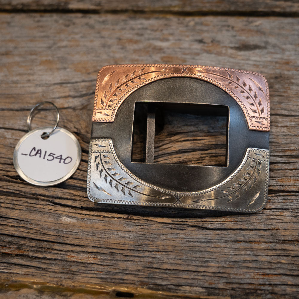 Turtle Jones Silver & Copper Engraved Buckle
