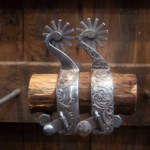 KAMPHAUS Silver Mounted 12 pt. Spurs Tack - Spurs Kamphaus