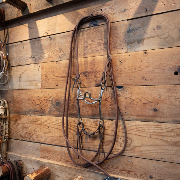 AB Solid Port w/ Brass Roller Bridle Rig Tack - Rigs AB Bits