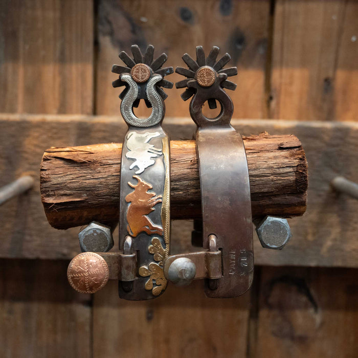 Jeff Payne Silver & Copper Mounted 12pt. Spurs