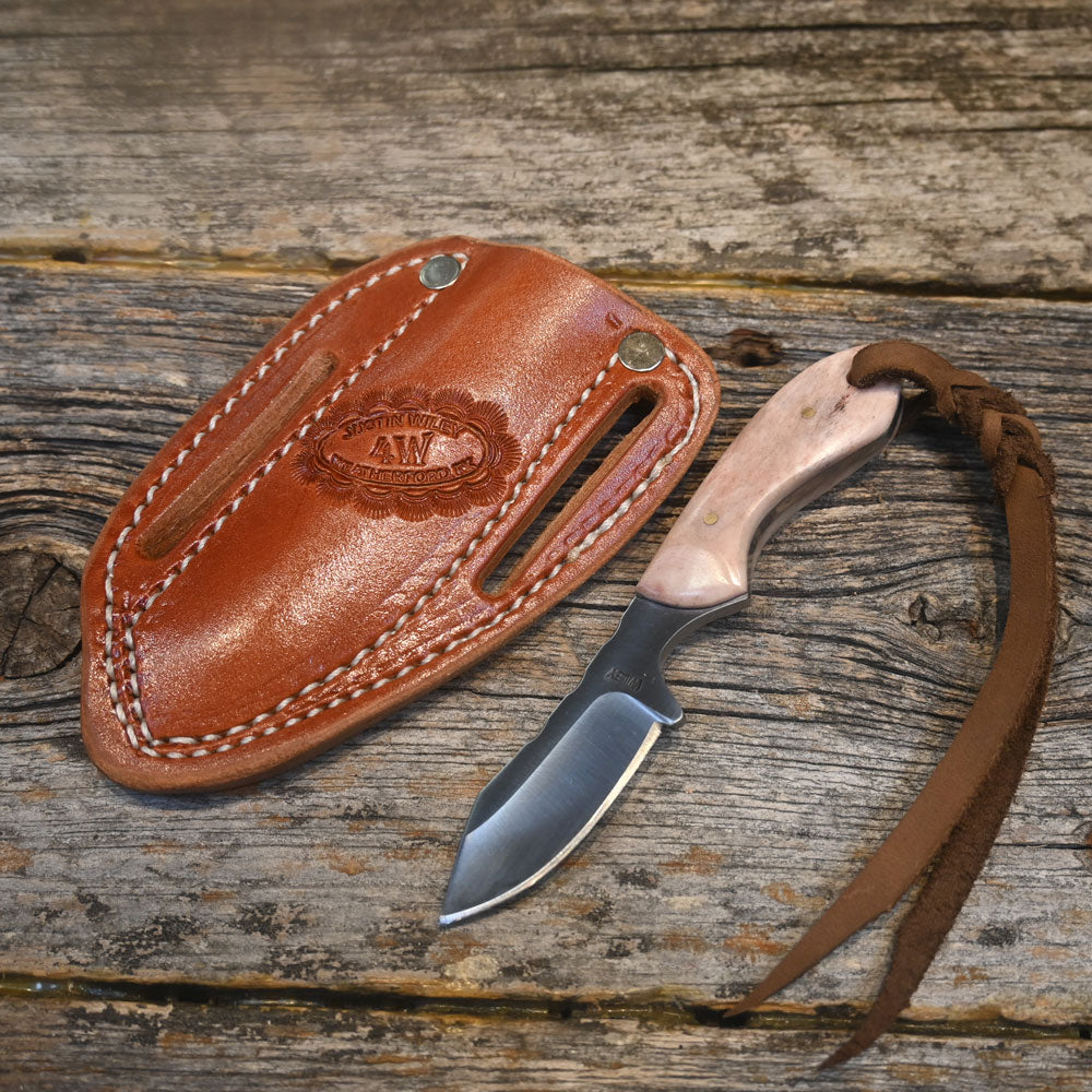 Justin Wiley Handmade  Knife with Leather Sheath WK009 Knives - Knife Accessories JUSTIN WILEY   