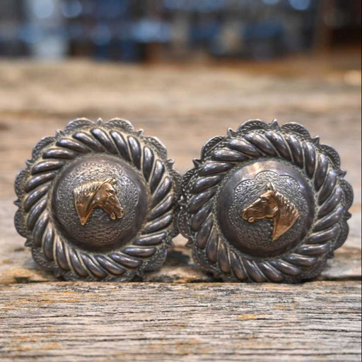 Vintage Silver Conchos w/14k Horse Tack - Conchos & Hardware Key Stone Bros.