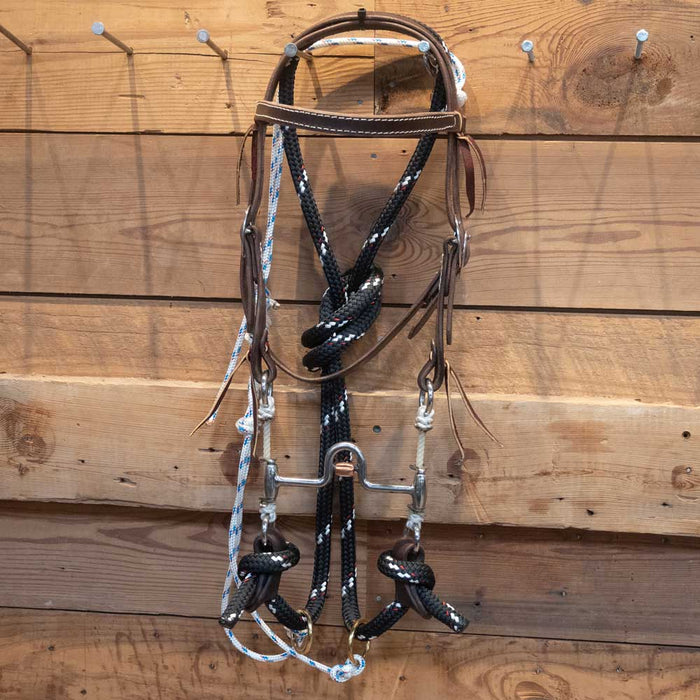 CHS Solid Roller Port Rig w/String Martingale Tack - Training Cow Horse Supply
