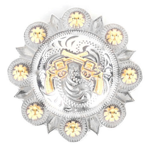 Round Gold Berry Gun Concho Tack - Conchos & Hardware MISC   