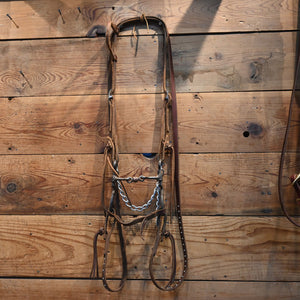 Bridle Rig - BULL PARKER - Silver Mounted3 Piece with Copper Rings Bit RIG976 Tack - Rigs Bull Parker