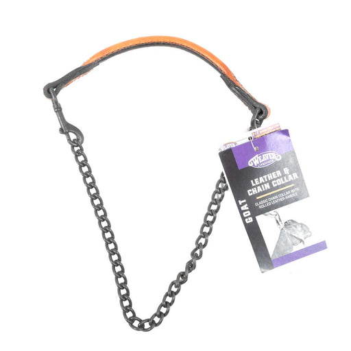 New Weaver Goat Leather And Chain Collar Sale Barn MISC 24"  