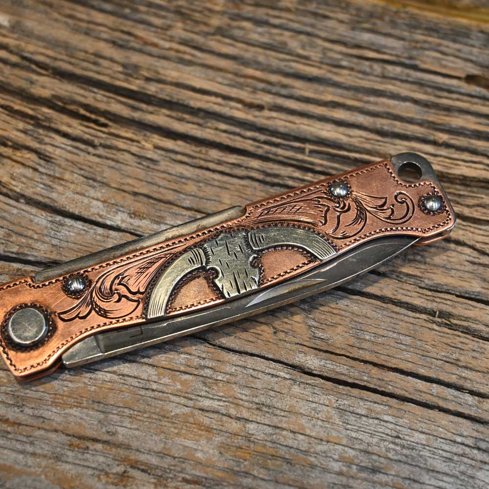 Luke Spraberry Hand Engraved Silver on Copper Knife Knives Luke Spraberry