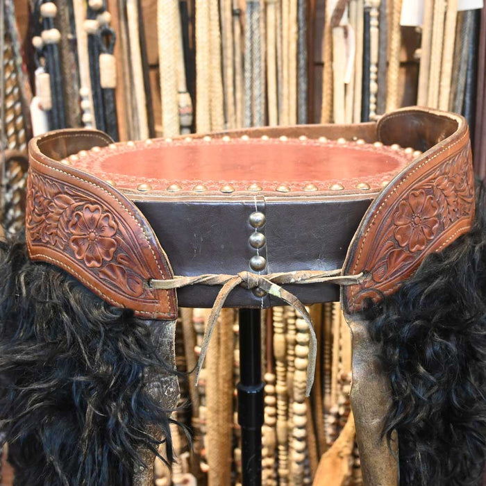 Visalia Stock Vintage Angora Bell Chaps Tack - Chaps & Chinks Visalia Stock Saddle Co.